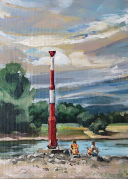 Sommertag am Rheinufer | Acryl auf Leinwand | 50 cm x 40 cm | 2025